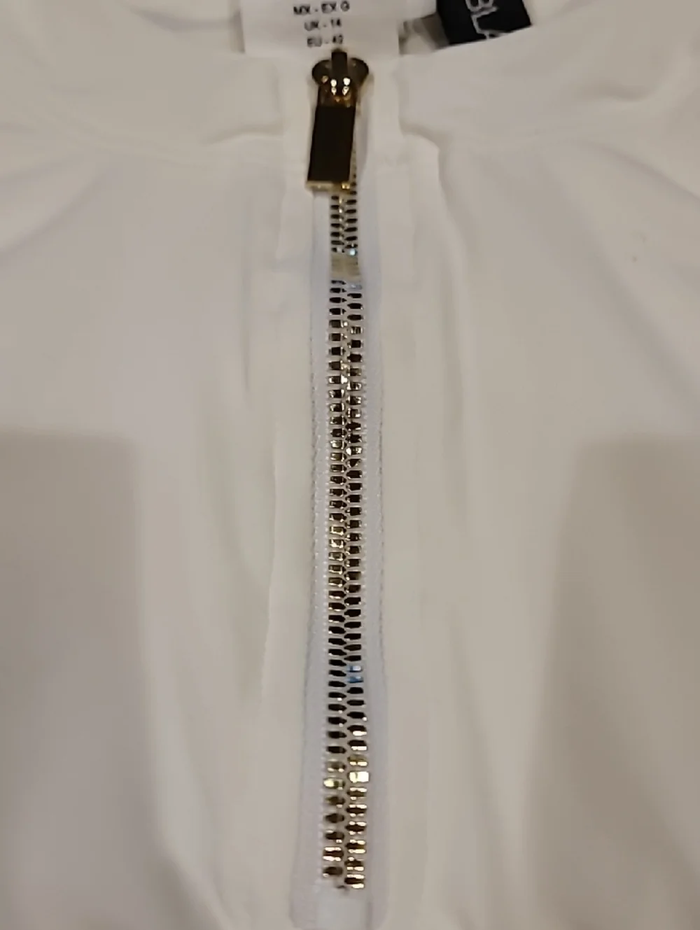 La Blanca White Long-Sleeve Zip-Front Rashguard Performance Top XL - Picture 7 of 12